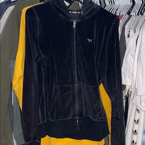 Black velour zip up.